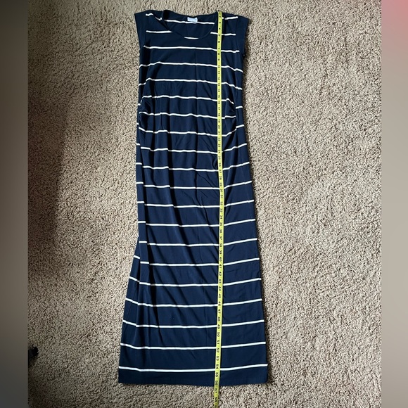 Mamalicious Maternity Maxi Dress in Navy with White Stripes Size Large - Picture 2 of 4